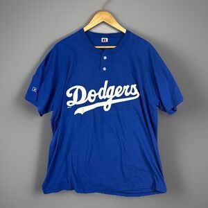 VTG Russell Athletic Shirt Men's XL Blue LA Dodgers Cotton Blend Vintage